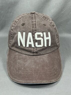 Nash Collection Strapback Hat Cap Brown Distressed Adjustable Souvenir Dad Mens